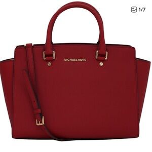 Michael Kors Red Selma Satchel Bag